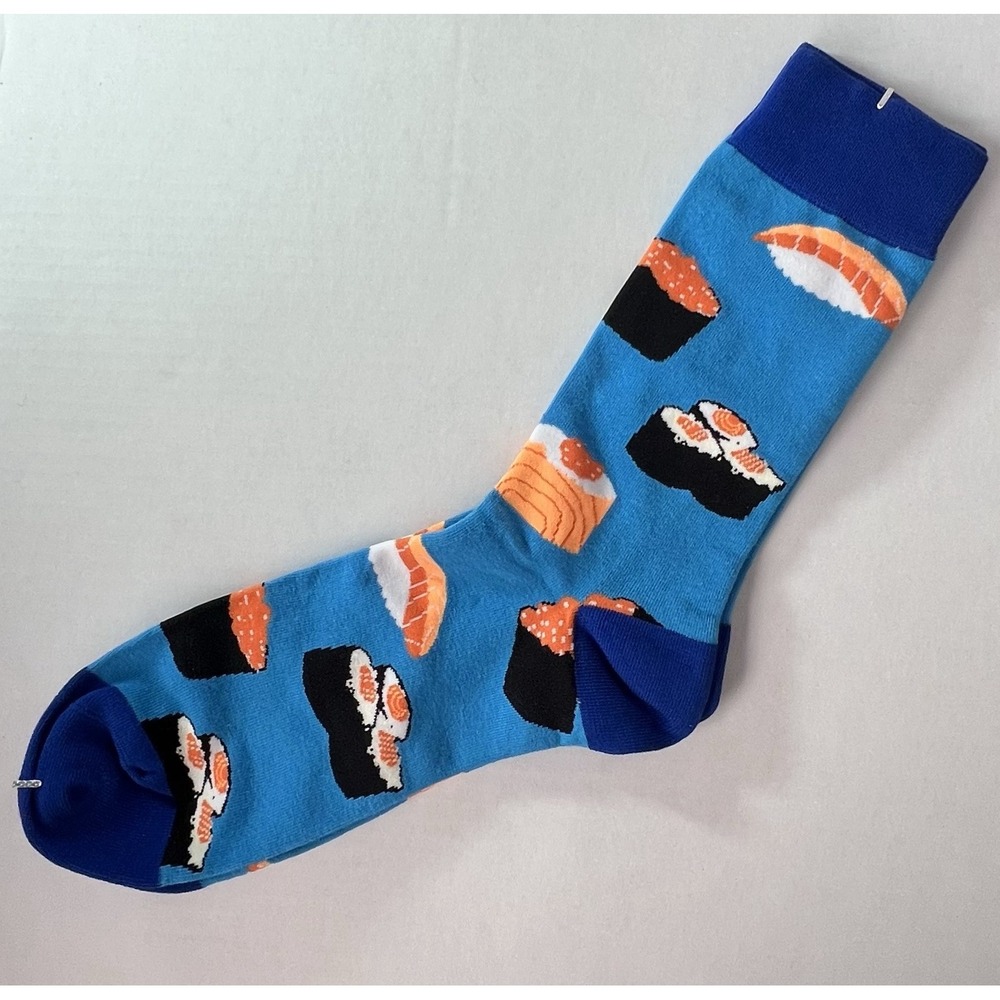 Sock Smith Graphic Sushi Cotton Crew  Novelty Socks One size blue